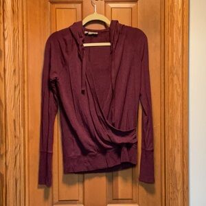 Athleta Purple V-Neck Sweater Wrap-Style Knit